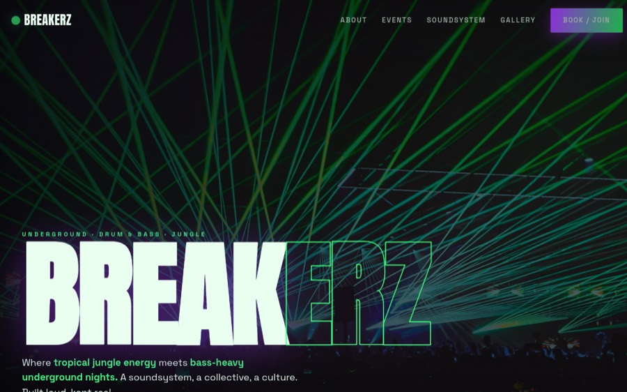Breakerz weboldal képernyőkép